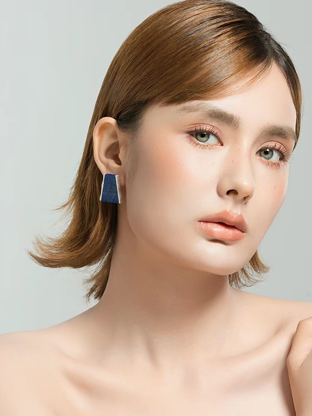 RLM SOHO Blue Geometric Statement Earrings - Women Jewelry NWT